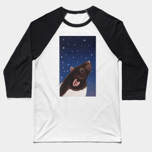 Agouti Hooded Rat Stargazing Baseball T-Shirt